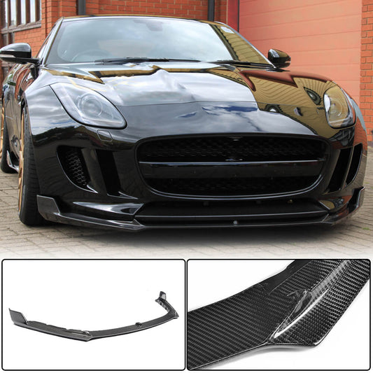 Front Bumper Lip Spoiler (2013-2016, Carbon) for Jaguar F-Type 2013-2024 - image 1