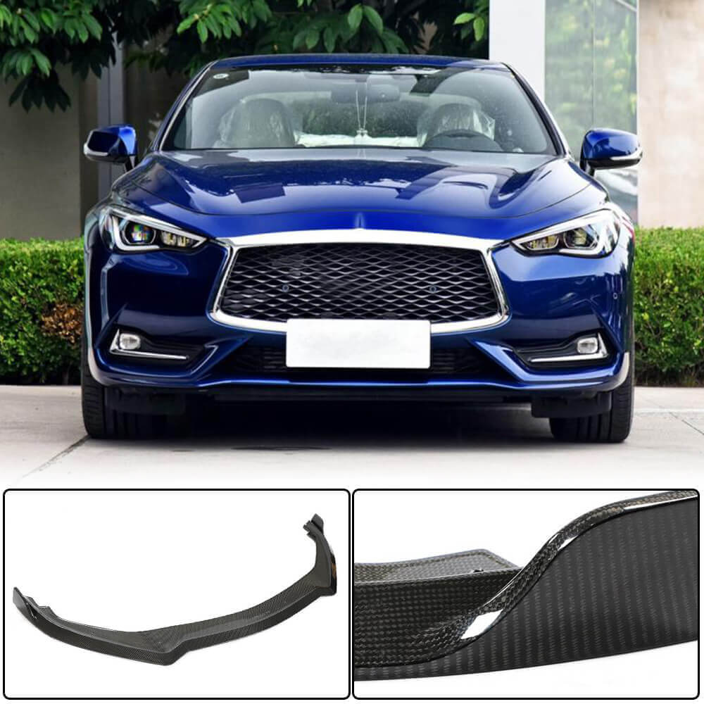 Lip V1 front bumper cover (for Q60 2016-2022, Carbon) for Infiniti Q50/Q60 2013-2024 - image 1