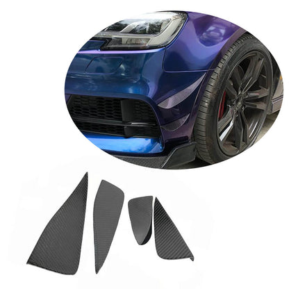 Front bumper lip (for S-Line Sedan 2017-2020, Carbon) for Audi A3 2012-2020 - image 1