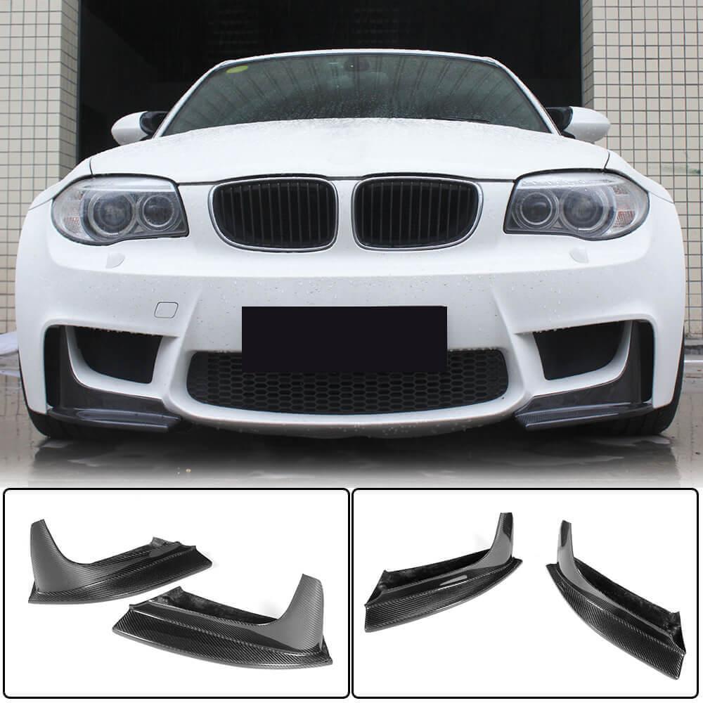 Front Bumper Flap Extensions (for 1M E82, Carbon) for BMW 1 Series E81/E82/E87/E88 2004-2011 - image 1
