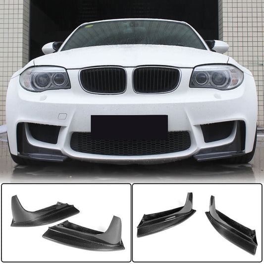 Front Bumper Flap Extensions (for 1M E82, Carbon) for BMW 1 Series E81/E82/E87/E88 2004-2011 - image 1