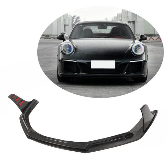 Cover on the front bumper Lip (for Carrera 4 GTS 2017-2018, Carbon) for Porsche 911 2012-2018 - image 1