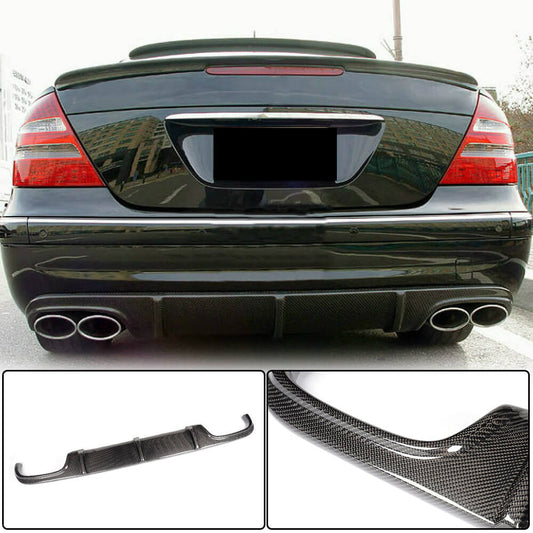 Rear bumper diffuser (for E55 AMG 2003-2006, Carbon) for Mercedes E-class W211 2002-2009 - image 1