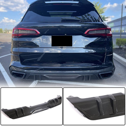 Rear bumper diffuser V1 (2018-2022, natural carbon) for BMW X5 G05 2019- - image 1