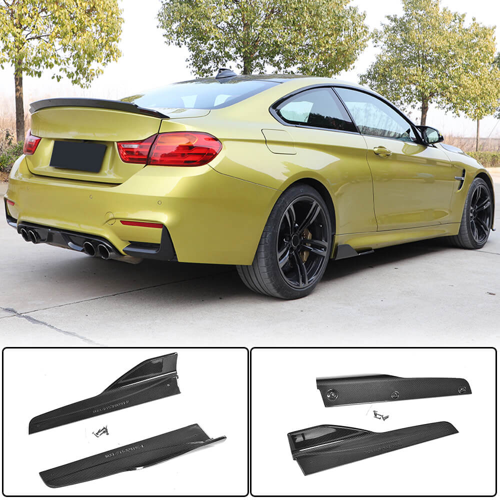 Side Skirt Extensions V4 (for F82/F83, Carbon) for BMW 4 Series F-32 2012-2020 - image 1
