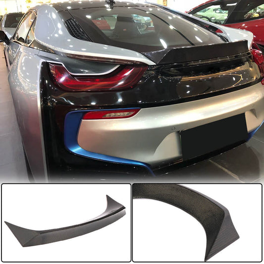 Rear Trunk Spoiler Dry Carbon Fiber V2 for BMW I8 2014-2020 - image 1