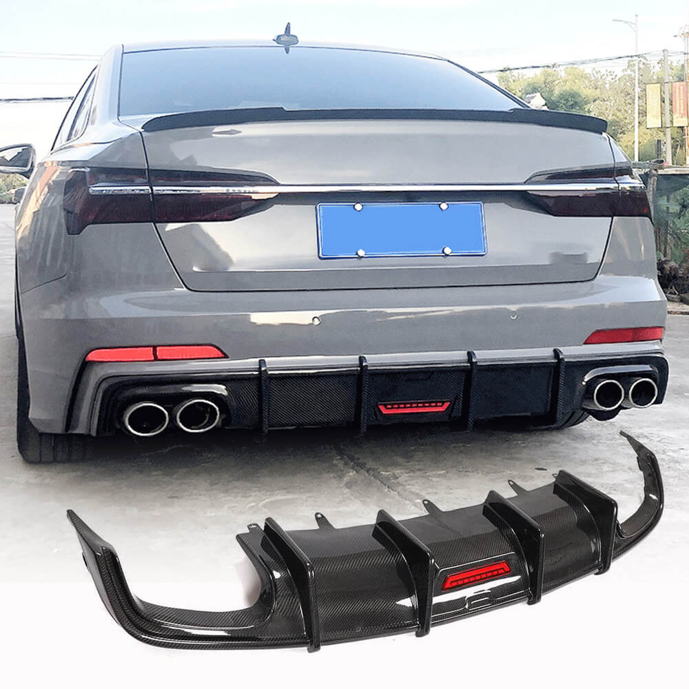 Rear bumper diffuser Carbon (for S-Line 2014-2018) for Audi A6 C7 2011-2017 - image 1