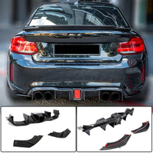 Rear Bumper Diffuser Splitters With LED Brake Light Carbon Fiber V8 (for F87) for BMW 2 Series F22/23 2014-2021 - image 1