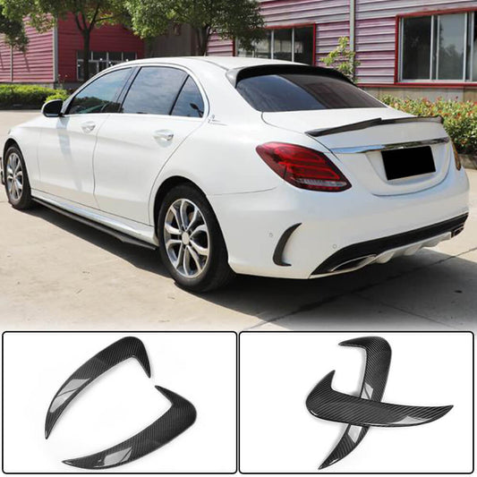 Covers on the rear bumper (for SD C43/C63 AMG 2015-2019, Carbon) for Mercedes C-class W205 2014-2021 - image 1