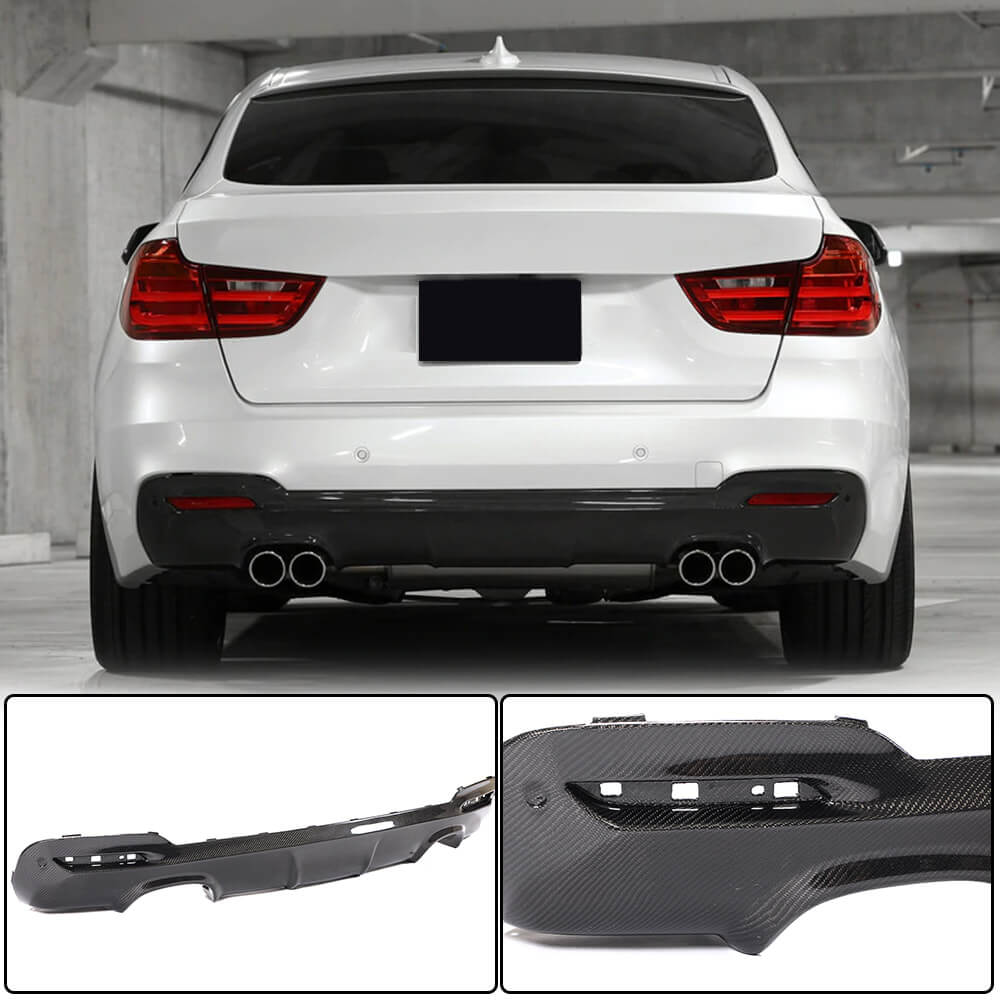 Rear Bumper Diffuser Carbon Fiber V3 (for F34 M-Sport) for BMW 3 series F-30/31/34 2012-2019 - image 1