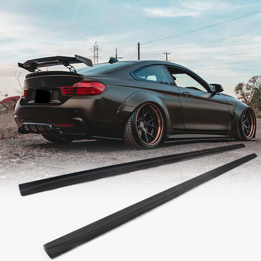 Side Skirts Carbon Fiber V3 (for M-Sport) for BMW 4 series F-32 2012-2020 - image 1