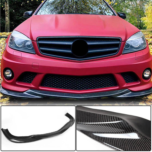 Front Bumper Lip V3 (for AMG 2008-2011, Carbon) for Mercedes C-class W204 2007-2015 - image 1