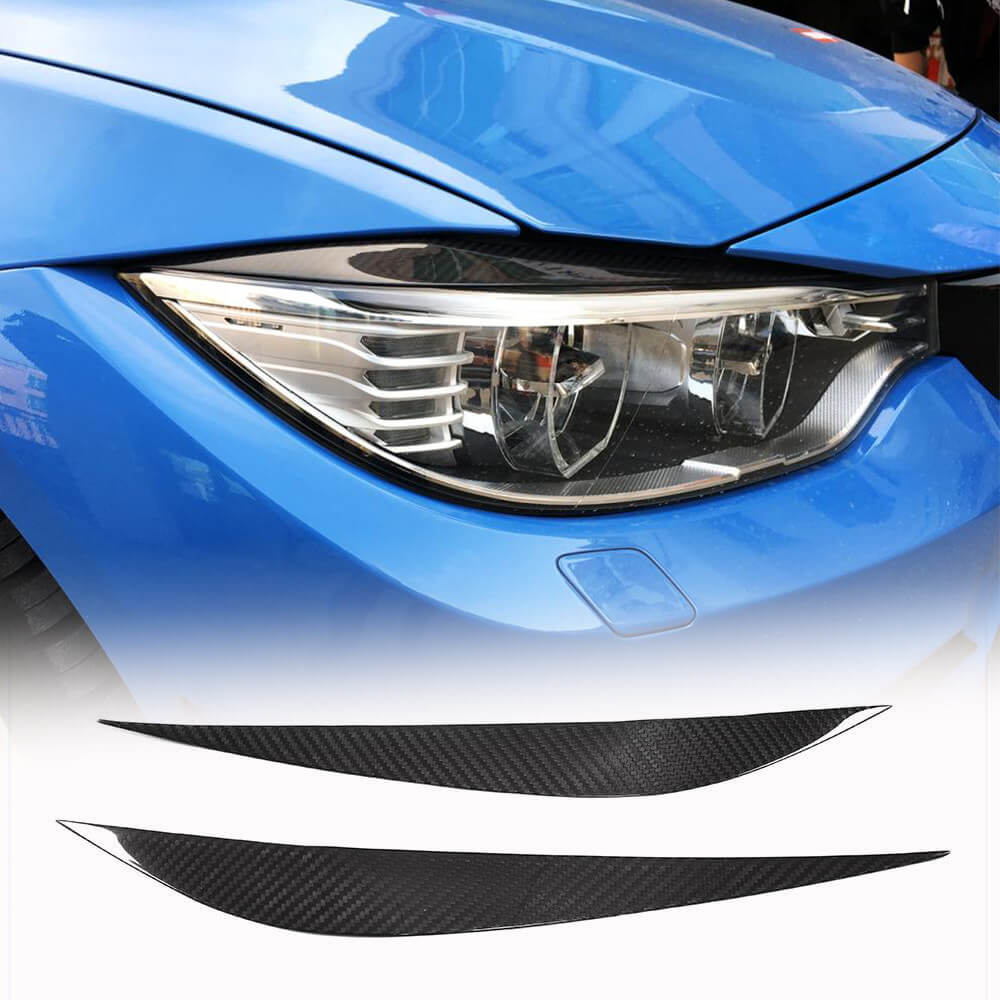Headlight Eyebrows Lamp Eyelids Dry Carbon Fiber V2 for BMW 4 series F-32 2012-2020 - image 1