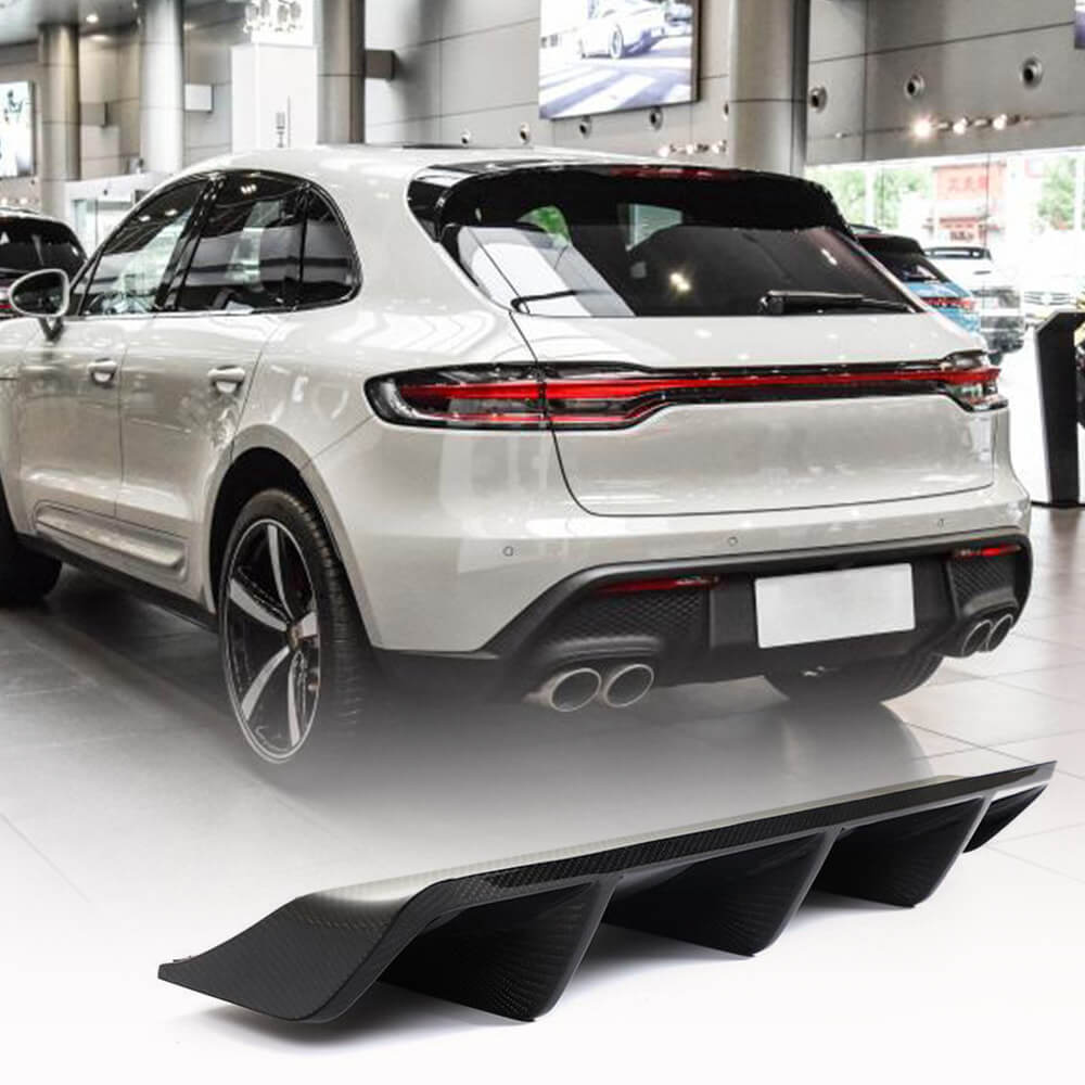 Rear Bumper Diffuser V1 (2021+, Carbon) for Porsche Macan 2014-2024 - image 1
