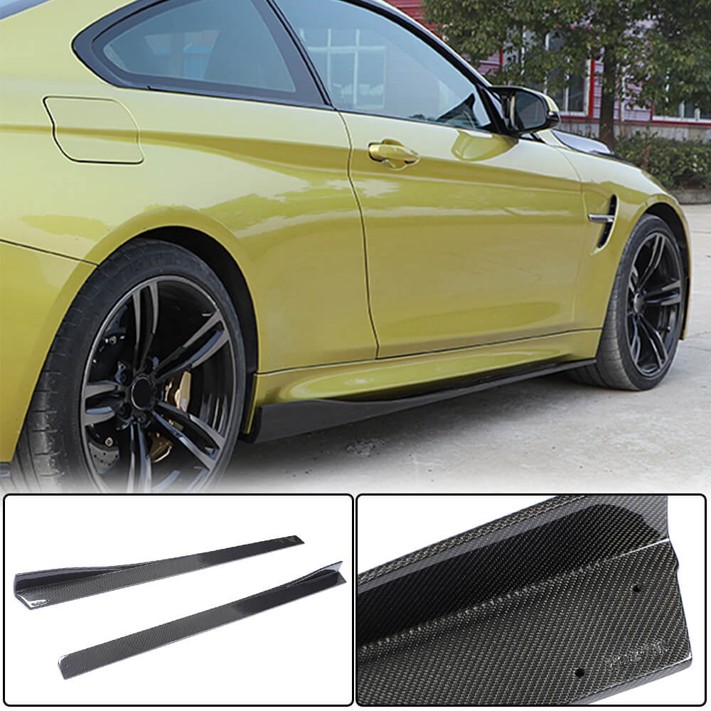 Side Skirts Carbon Fiber V2 (for F82) for BMW 4 series F-32 2012-2020 - image 1