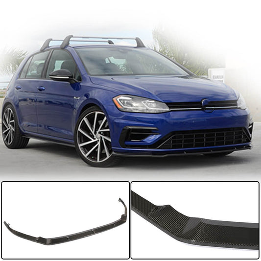 Lip V1 front bumper cover (for R/R-Line 2017-2020, Carbon) for Volkswagen Golf 7/E-Golf - image 1