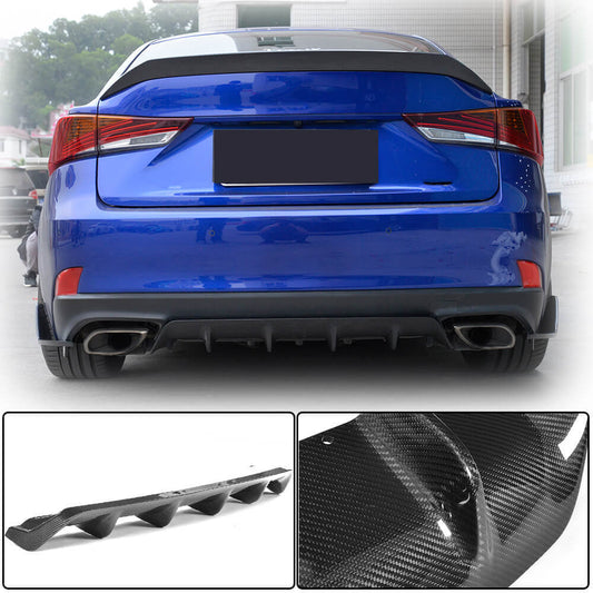 Rear bumper diffuser (for Base/F-Sport 2016-2020, Carbon) for Lexus IS 2013- - image 1