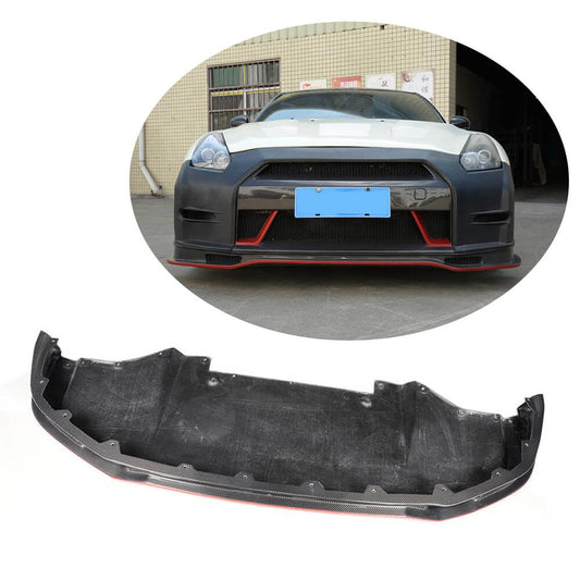 Front Bumper Lip Spoiler (2009-2015, Carbon) for Nissan GT-R 2008-2025 - image 1