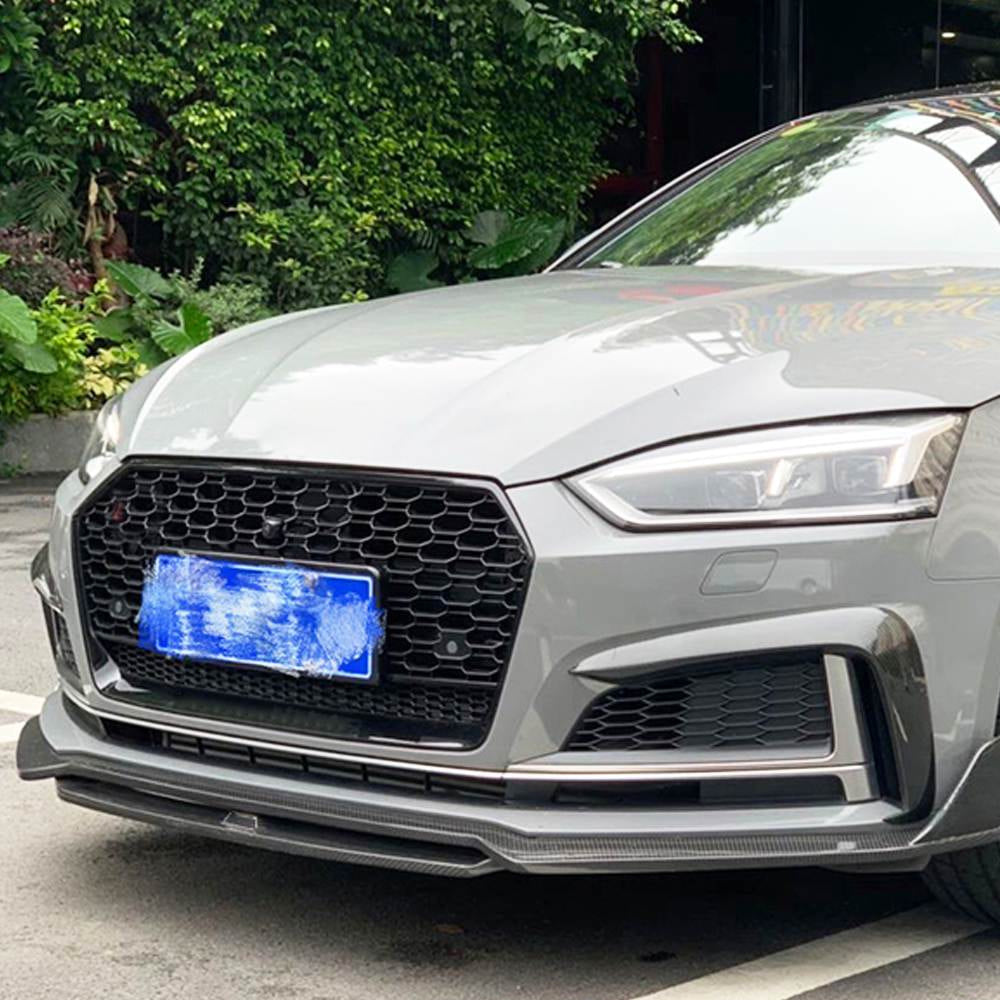 Front Bumper Lip V2 (for S-Line 2021-2025, Carbon) for Audi A5 2016-2025 - image 1