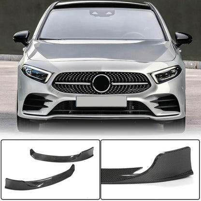 Front Bumper Flap Covers (for AMG-Line 2018-2021, Carbon) for Mercedes A-сlass W177 2018- - image 1