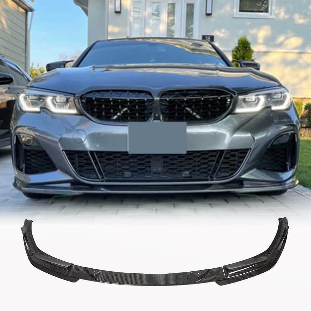 Front Bumper Lip V7 for M-Sport 2018-2022 Carbon for BMW 3 Series G20/21 2018- - image 1
