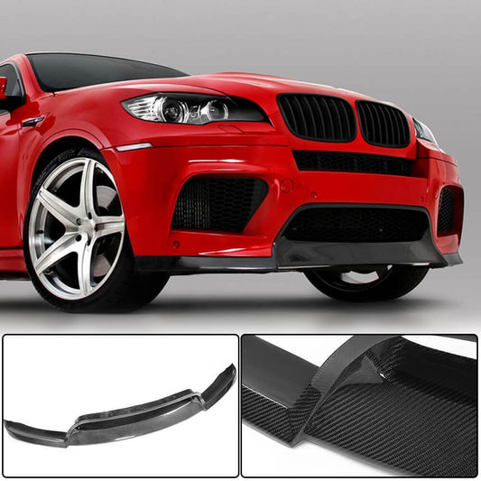 Front Bumper Lip V1 for X6M, Carbon for BMW X6 E-71 2008-2014 - image 1