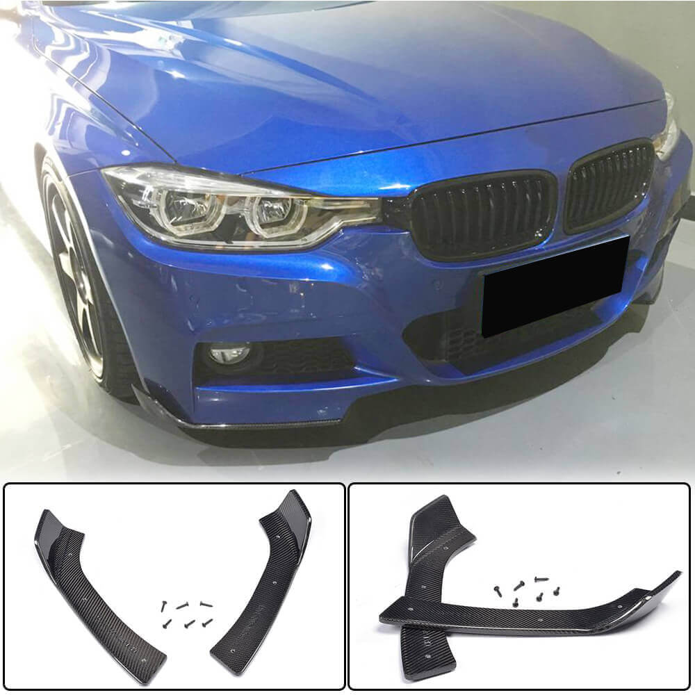Front Bumper Splitters Carbon Fiber V1 (for M-Sport) for BMW 3 series F-30/31/34 2012-2019 - image 1