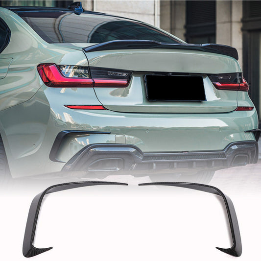 Rear Bumper Flap Extensions (for M-Sport 2018-2022, Carbon) for BMW 3 Series G20/G21 2018- - image 1