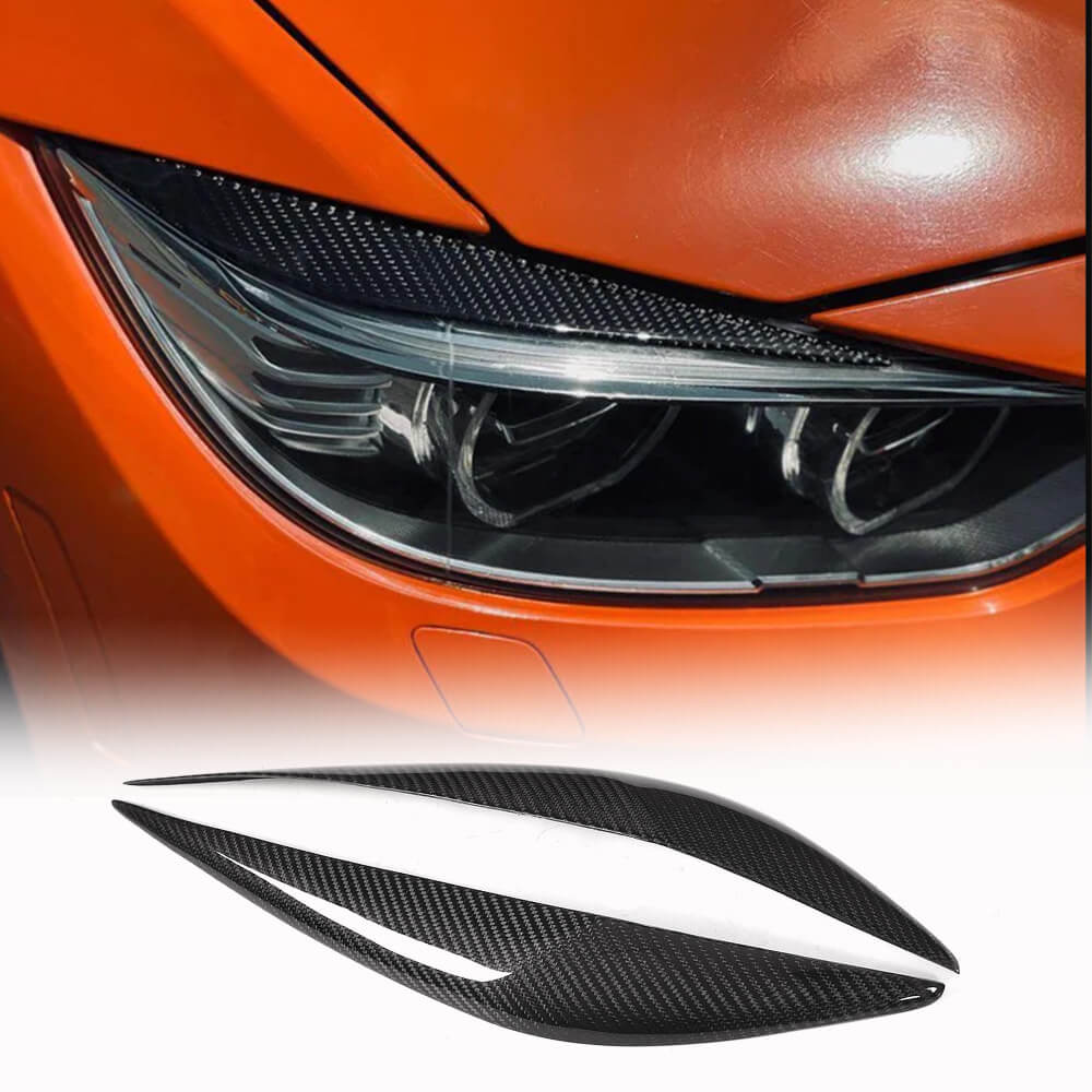Headlight Eyelashes Carbon V1 for BMW 3 series F-30/31/34 2012-2019 - image 1