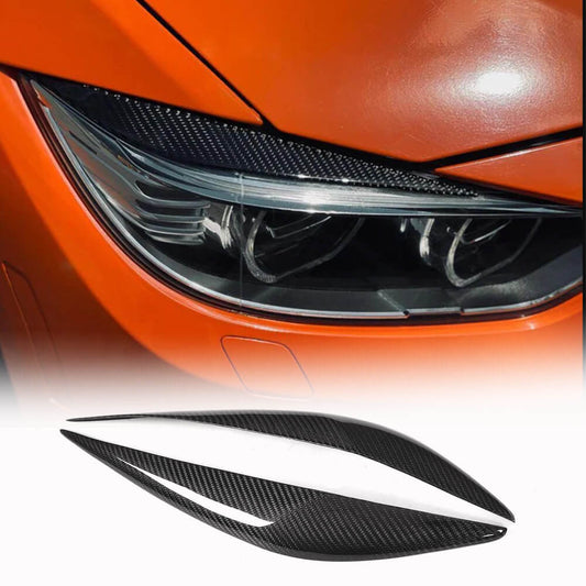 Headlight Eyelashes Carbon V1 for BMW 3 series F-30/31/34 2012-2019 - image 1