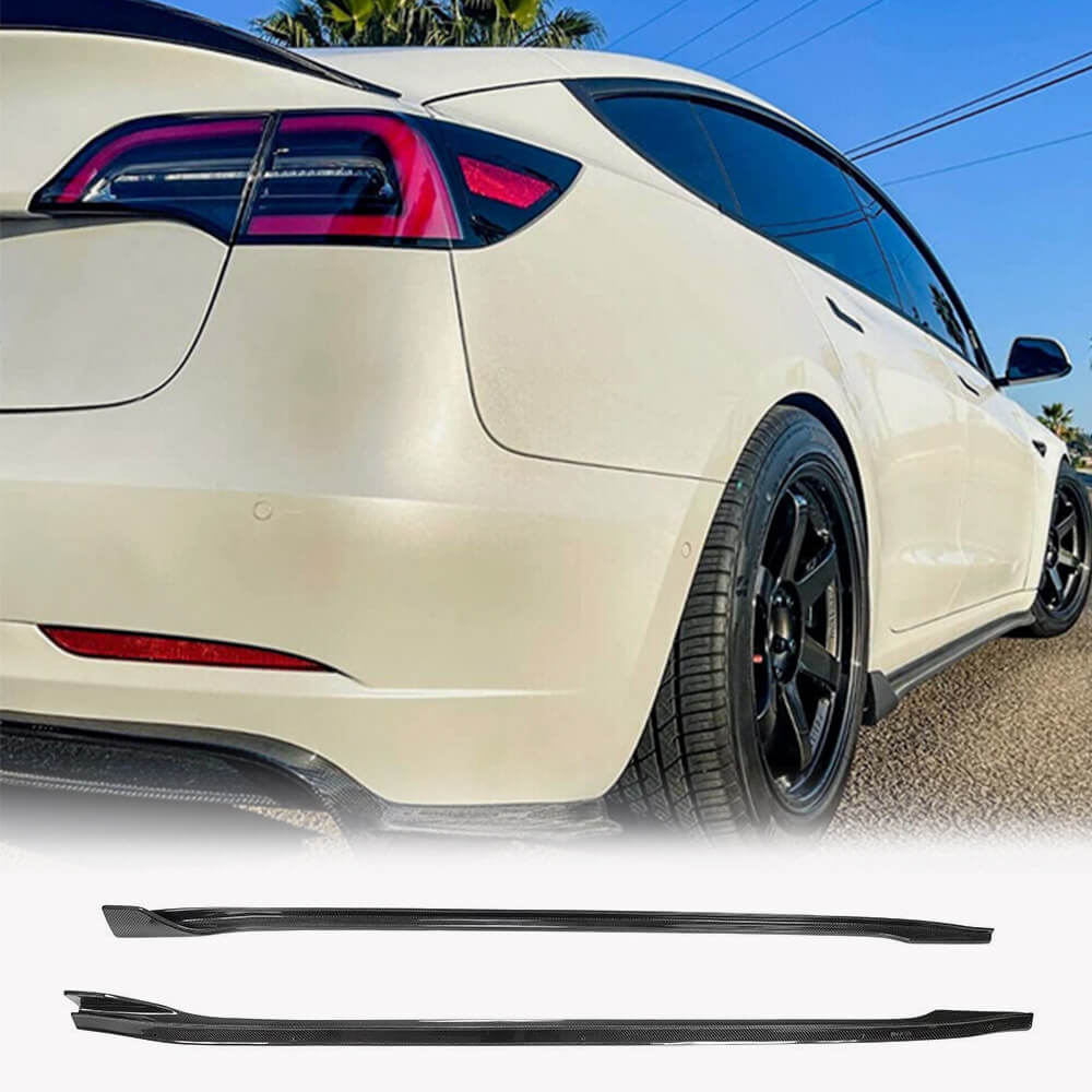 Door Sill Covers V2 (2017-2023, Carbon) for Tesla Model 3 2017- - image 1