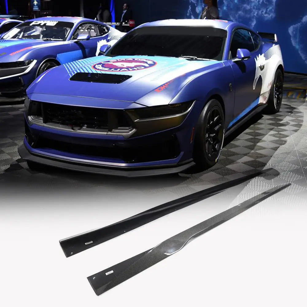 Side Skirts (Carbon) for Ford Mustang 2024- - image 1