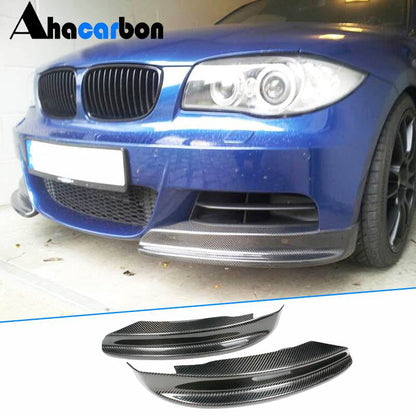 Front Bumper Splitters Carbon Fiber (for E82 M-Sport) for BMW 1 series E81/82/87/88 2004-2011 - image 1