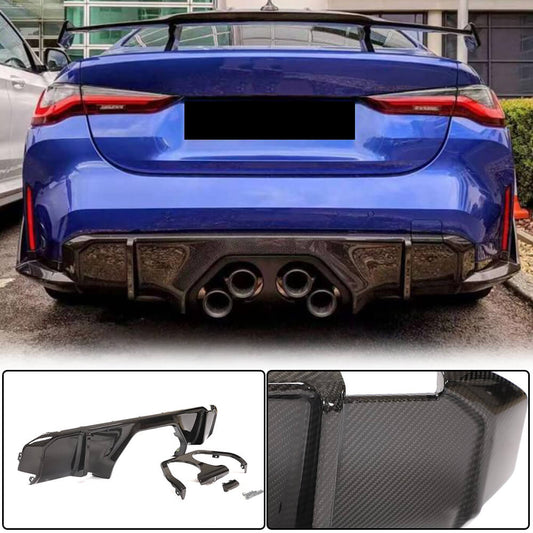 Rear Bumper Diffuser Dry Carbon Fiber V2 (for G80) for BMW 3 series G20/21 2018- - image 1