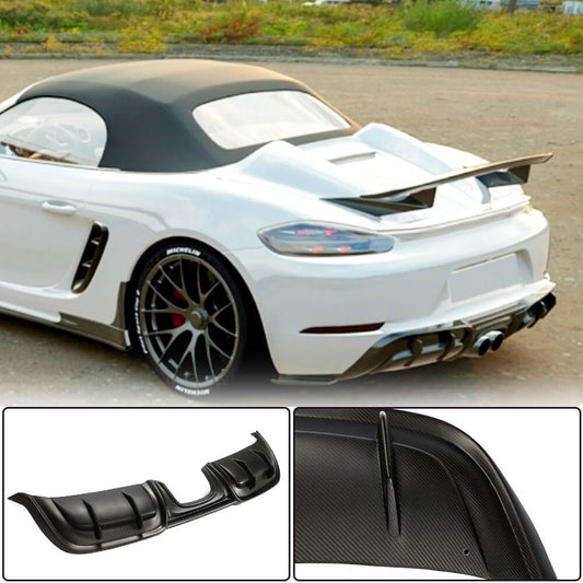Rear bumper diffuser V3 (2016-2019, Carbon) for Porsche Boxster/Cayman 982 (718) 2016- - image 1