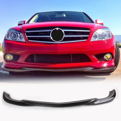 Front Bumper Lip Spoiler (for AMG-Line 2008-2011, Carbon) for Mercedes C-class W204 2007-2015 - image 1