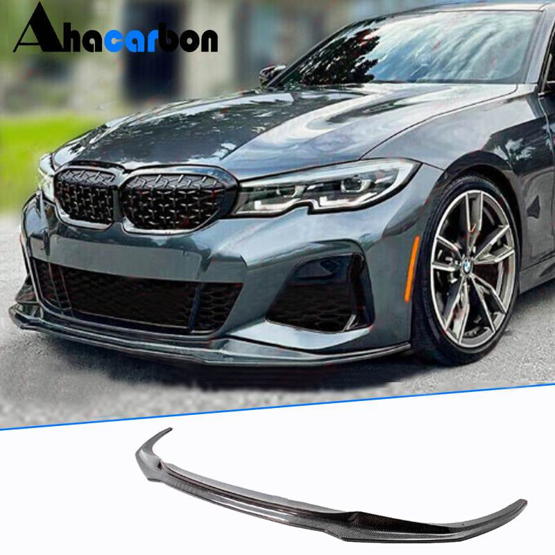 Front Bumper Lip V8 for M-Sport 2018-2022 Carbon for BMW 3 Series G20/G21 2018- - image 1