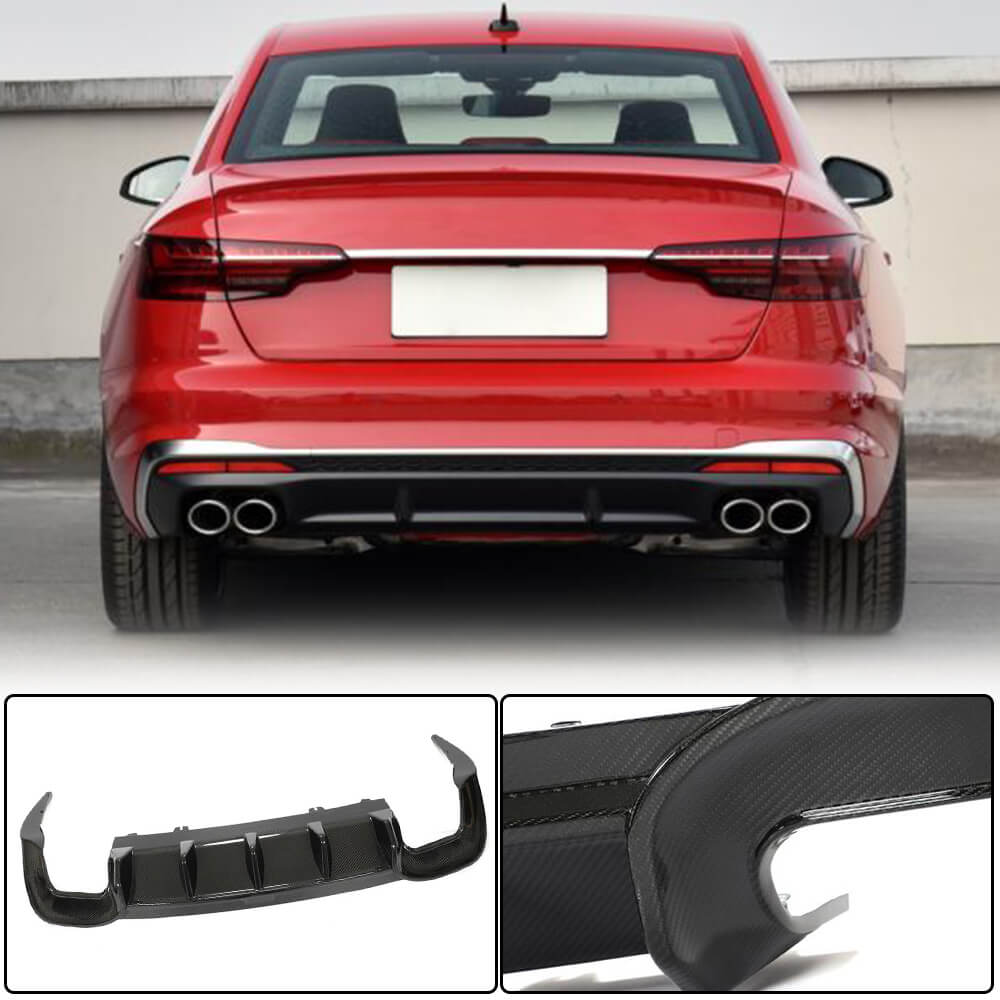 Rear Bumper Diffuser V2 (for S-Line, Carbon) for Audi A4 B10 2024- - image 1