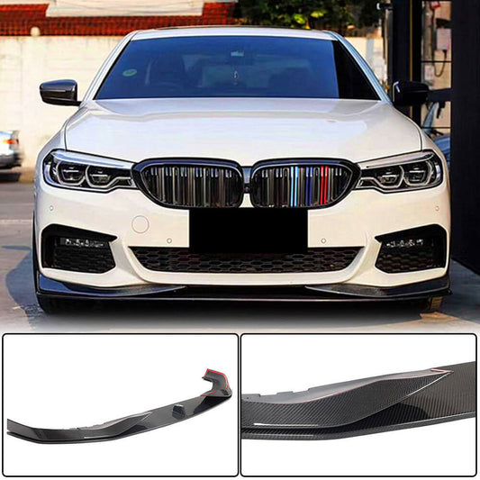 Front Bumper Lip V1 for M-Sport 2017-2020, Carbon for BMW 5 Series G30/31 2017-2023 - image 1