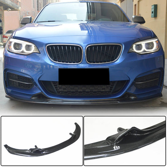 Front Bumper Lip Carbon Fiber V1 (for F22/F23 M Sport) for BMW 2 Series F22/23 2014-2021 - image 1