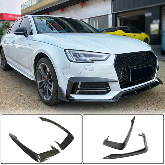 Fog Light Covers V2 (for S-Line SD 2015-2019, Carbon) for Audi A4 B9 2015-2024 - image 1