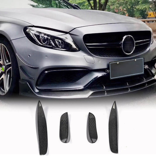 Covers on the front bumper (for C63 AMG 2015-2019, Carbon) for Mercedes C-class W205 2014-2021 - image 1