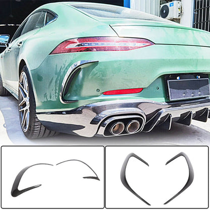 Rear Bumper Covers V2 (for GT63 2018-2022, Carbon) for Mercedes AMG GT 4 X290 2018- - image 1