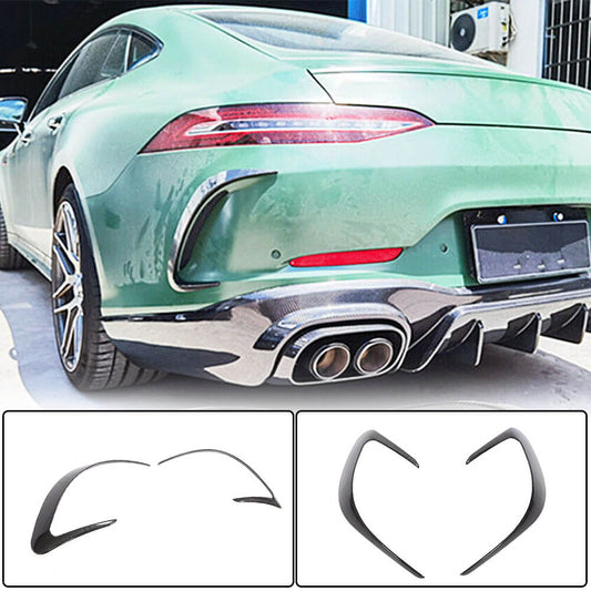 Rear Bumper Covers V2 (for GT63 2018-2022, Carbon) for Mercedes AMG GT 4 X290 2018- - image 1