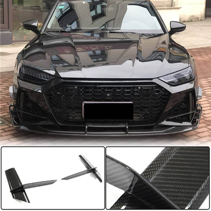 Front bumper air intake covers V1 (for RS7 2018-2022, Dry Carbon) for Audi A7 2018- - image 1