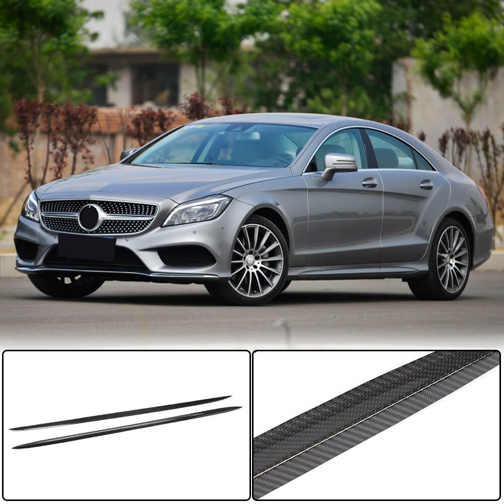 Side sills (for AMG-Line / CLS63 AMG SD 2015-2018, Carbon) for Mercedes CLS C218 2011-2018 - image 1