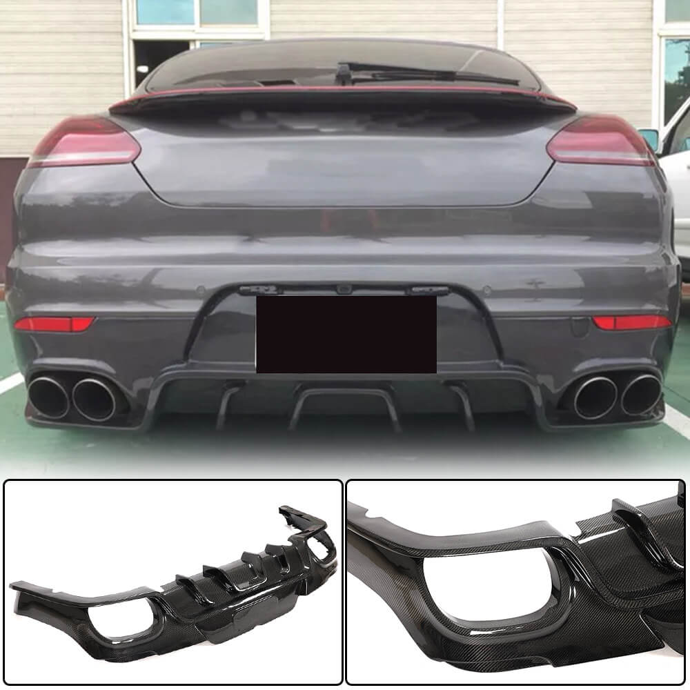 Rear bumper diffuser (2013-2016, Carbon) for Porsche Panamera 2009-2016 - image 1