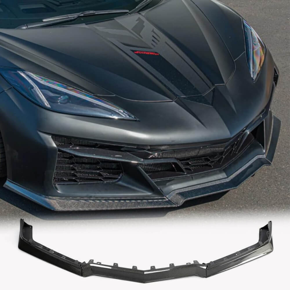 Front Bumper Lip Spoiler (for Z06, 2022-2024, Carbon) for Chevrolet Corvette C8 2019- - image 1