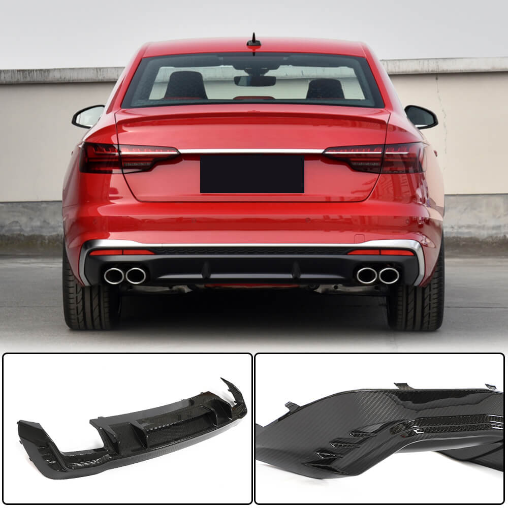 Rear Bumper Diffuser V1 (for S-Line, Carbon) for Audi A4 B10 2024- - image 1