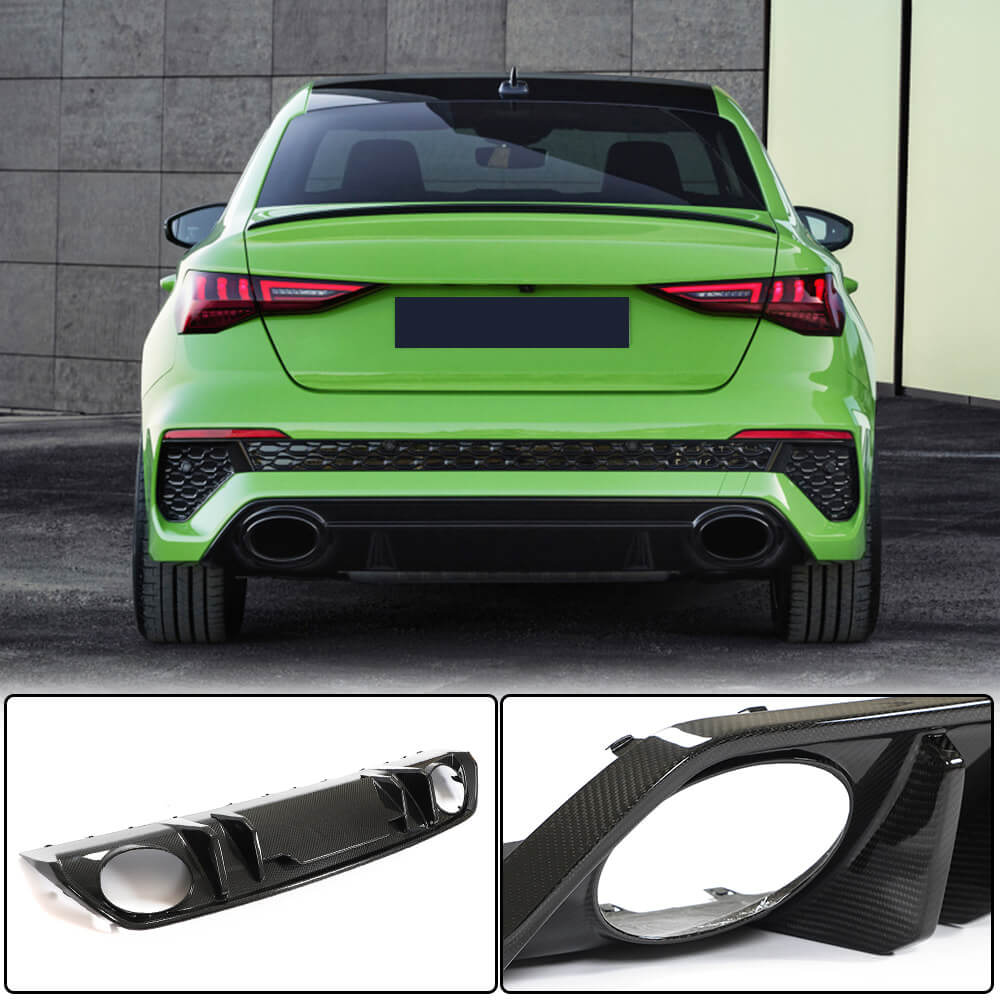 Rear bumper diffuser (for RS Sedan, carbon) for Audi A3 2020- - image 1